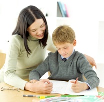 how to teach spelling - mom and son