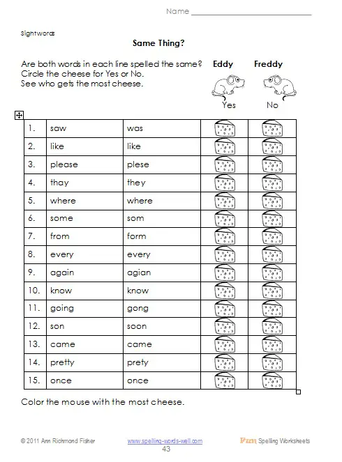 Printable Kindergarten Brown  Hairstyles printable  kindergarten sight  Sight Words word activities Dark