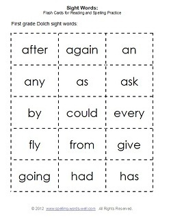 sight Cards Words First flashcards Grade Flash & word printable  Sight