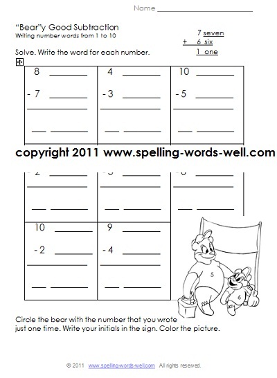 Printable homework pages 1st grade