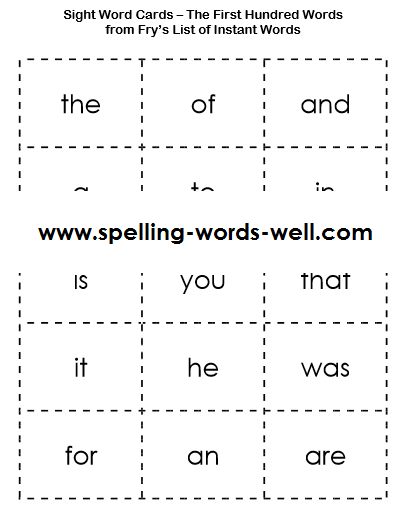 fry printable  411  519 File sight  cards sight fry.png cards : word x word : Name Resolution pixel