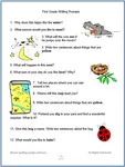 first grade writing prompt