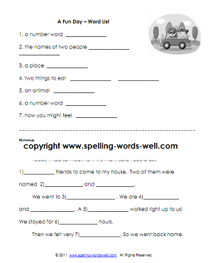 first grade worksheets for fun spelling practice