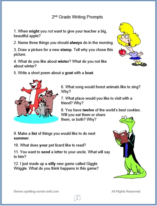 2nd grade writing prompts