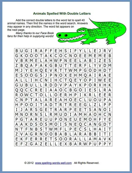 Animal Quizzes for Spelling Fun