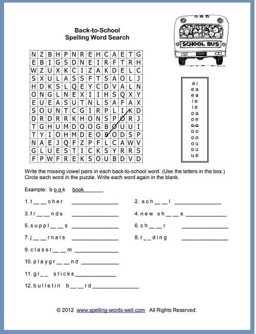 Back to School Worksheet