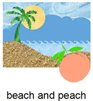 a beach and a peach