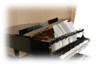 blurred grand piano