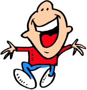 happy guy with mouth wide open and arms outstretched