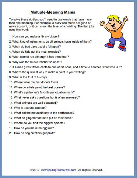 Brain Teasers and Riddles for Spelling and Language Fun!
