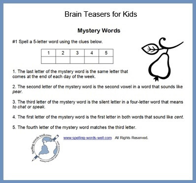 A mystery word worksheet from our collection of #Brainteasers for kids