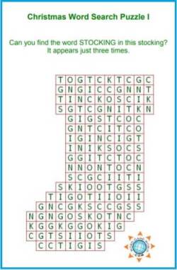 Christmas Word Search Stocking 1