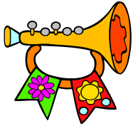 musical horn with ribbons