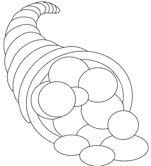 cornucopia filled with plain ovals