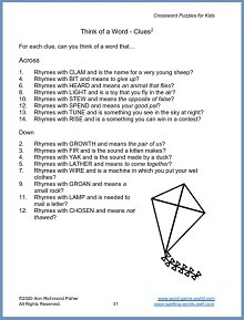 Crossword Clues page