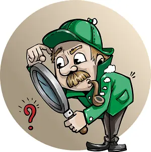 Detective with Green Coat and Spy Glass - Double Take Word Search