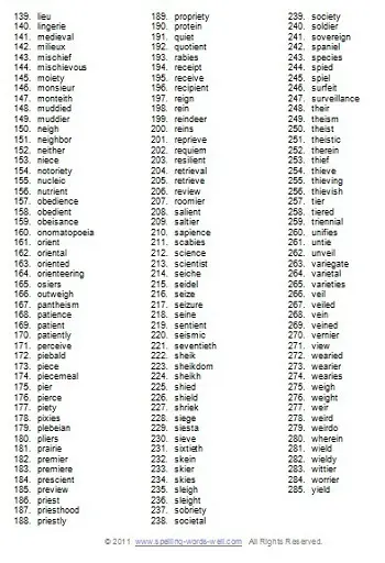 Grade 3 Difficult Words