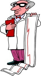 Doctor with lab coat and clipboard