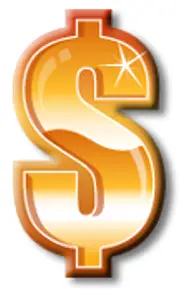 shiny gold dollar sign