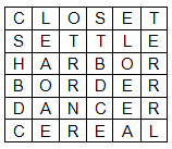grid filled with letters