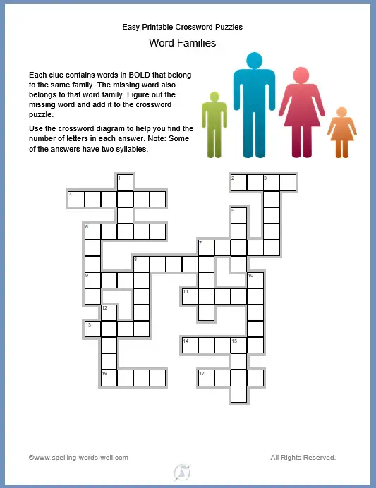 easy printable crossword puzzles for all ages