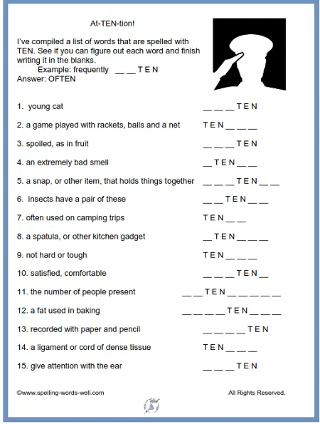 Grade 12 Spelling Worksheets - 15 Worksheets.com