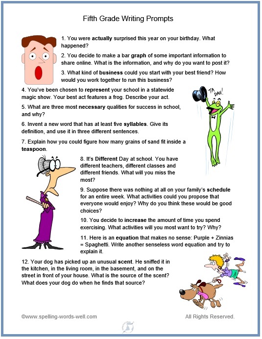 5 paragraph essay 5th grade writing prompts