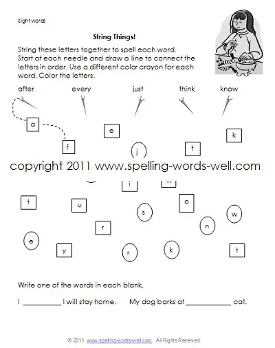 homework worksheet for fun spelling activity