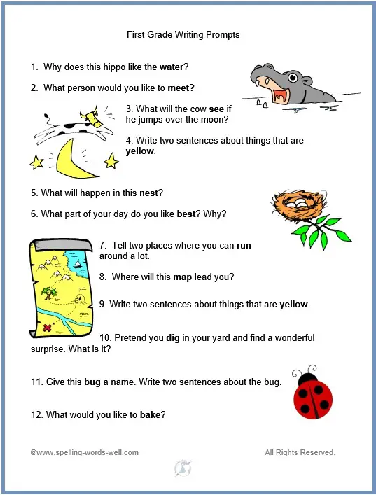 Writing Prompts For 1st Graders