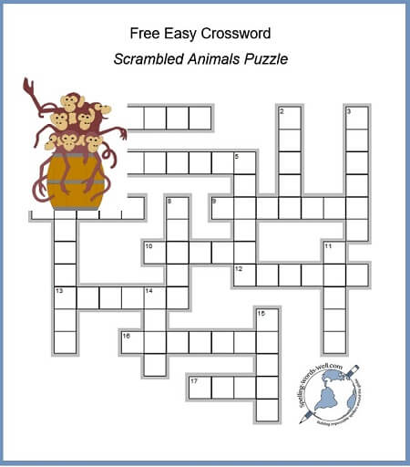 Animal Crossword Puzzle in 2023  Crossword, Crossword puzzle, Crossword  puzzles