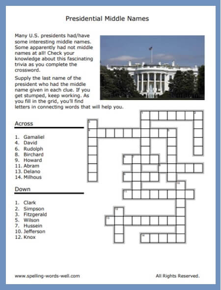 Fun Free Printable Crossword Puzzles