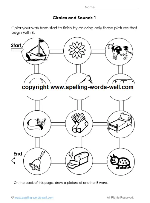 free printable preschool worksheets - circle sounds 1