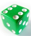 green playing die