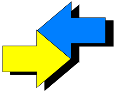 two arrows facing opposite directions