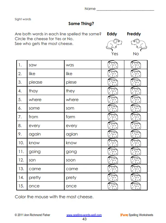 Worksheets For 1st Grade