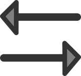 Gray opposite arrows - word scramble puzzle