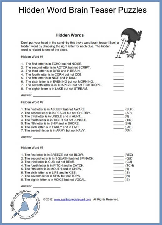 Featured image of post Answer Key Word Brain Teasers With Answers 6 how many marks are there