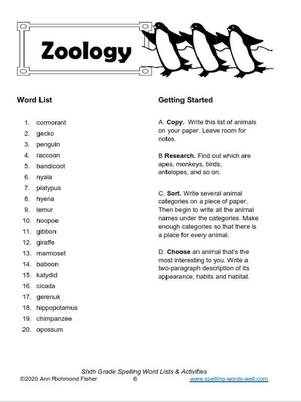 sixth-grade-spelling-words-and-activities