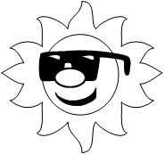 smiling sun wearing sunglasses