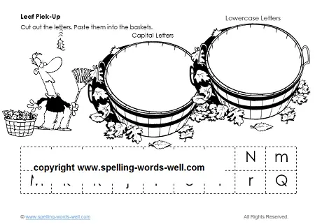 Preschool worksheets 2: Leaf Pick-Up