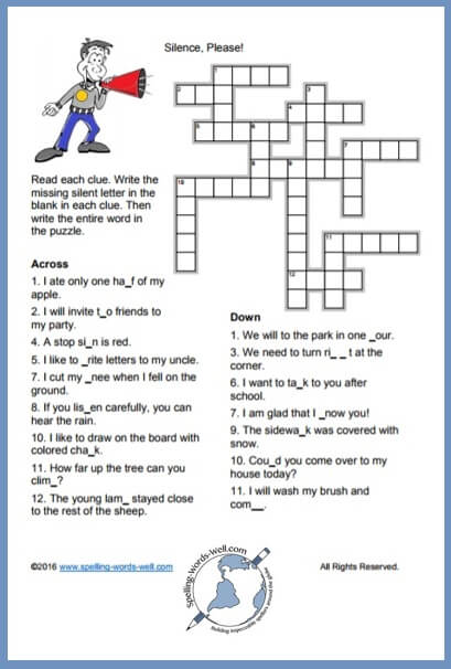 Printable Crossword Puzzles For Kids