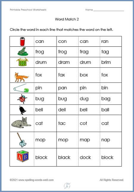 Word matching puzzles