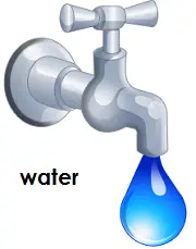 faucet with a drop of water coming out