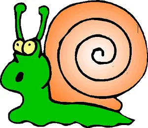 Cartoony snail that looks scared!