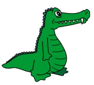 standing green alligator