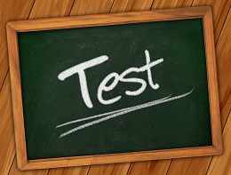 "Test" written on a chalkboard