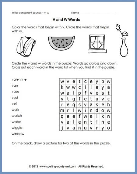 Words Starting With B  Beginning Consonant Worksheets