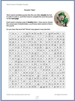 Word Search Printable Puzzles - Double Take 250