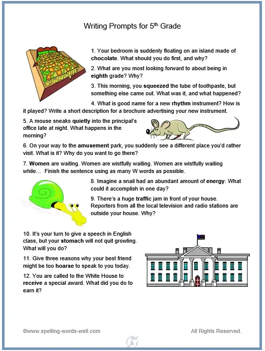 Creative writing topics for grade 5 worksheets Creative writing topics for grade 5 worksheets picture